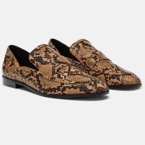 ZARA SNAKE PRINT LOAFERS